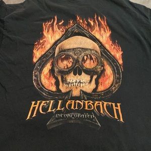 Hellanbach burning ace tee shirt, minor wear on graphic